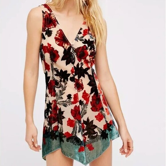 Free People Velvet Burn Out Tunic/Mini Dress - Picture 1 of 6